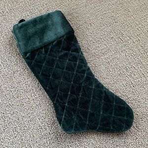 Dark green velvet Christmas stocking